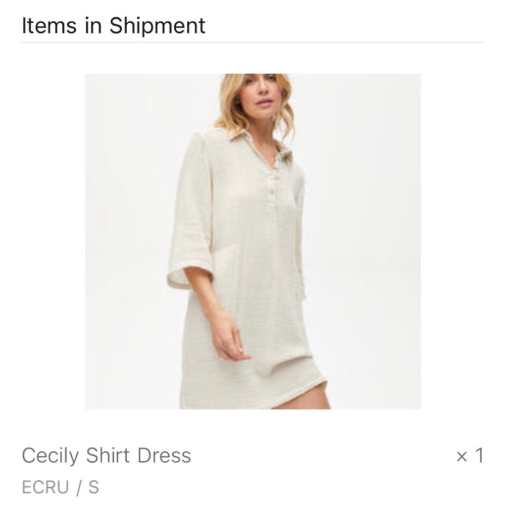 Michael Stars NWOT Cecily Gauze Doublecloth Shirtdress, Ivory, Size S